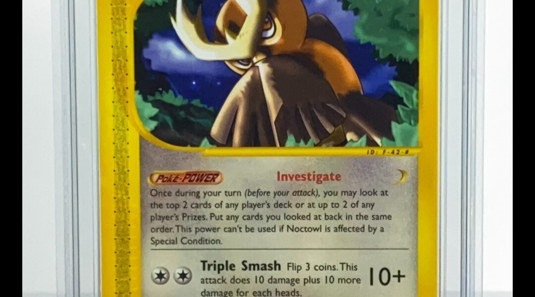 Pokemonkaart noctowl skyridge #40 graded 8